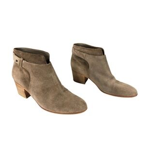 Vince Ankle Boots sz 7.5M Women Harriet Beige Suede Leather Italy Coastalcowgirl